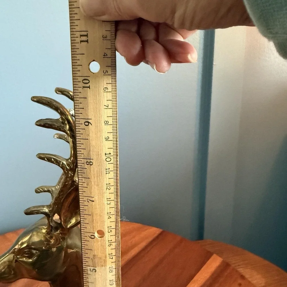 Vintage Brass Stag Deer Bookend 9.5